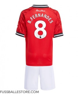 Günstige Manchester United Bruno Fernandes #8 Heimtrikotsatz Kinder 2025-26 Kurzarm (+ Kurze Hosen)